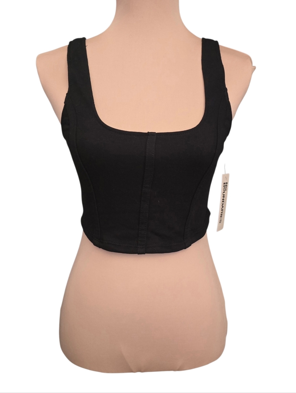 NWT Women's No Boundaries Black Corset Like Tank Top - XS